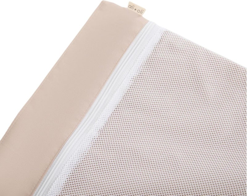 Ali+Oli Water Resistant Dual-Compartment Wet-Dry Bag for Travel, Hook to Stroller, Daycare, Diapers, Diaper Bag, Clutch Bag,15x12 inches (Taupe) - Image 3